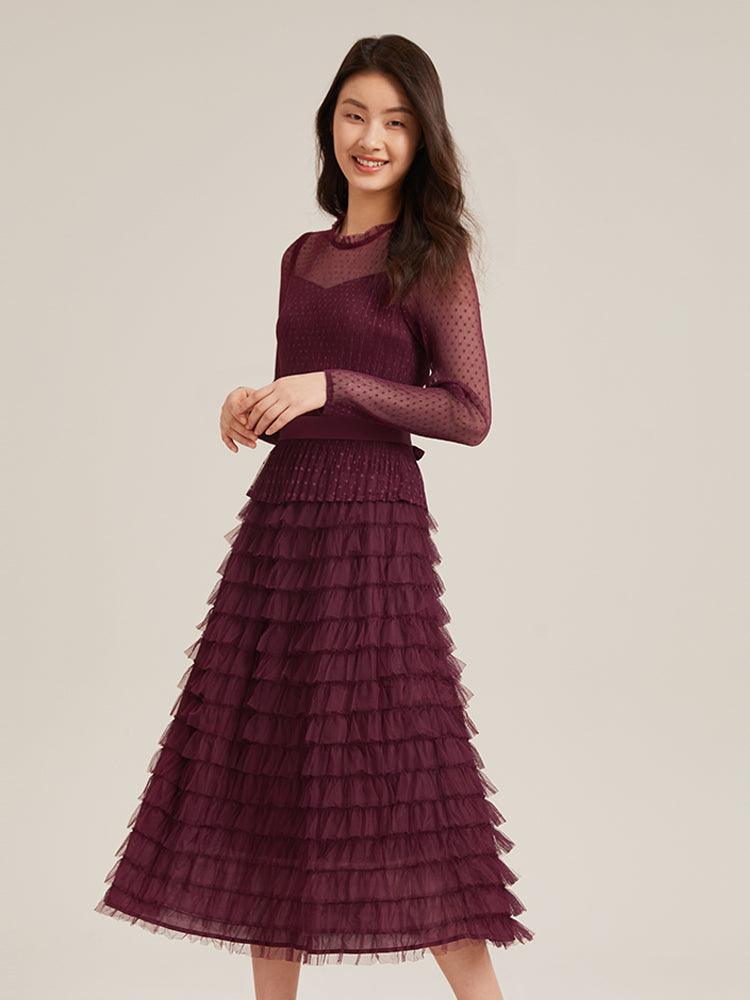 Pleated Tiered Dress GOELIA