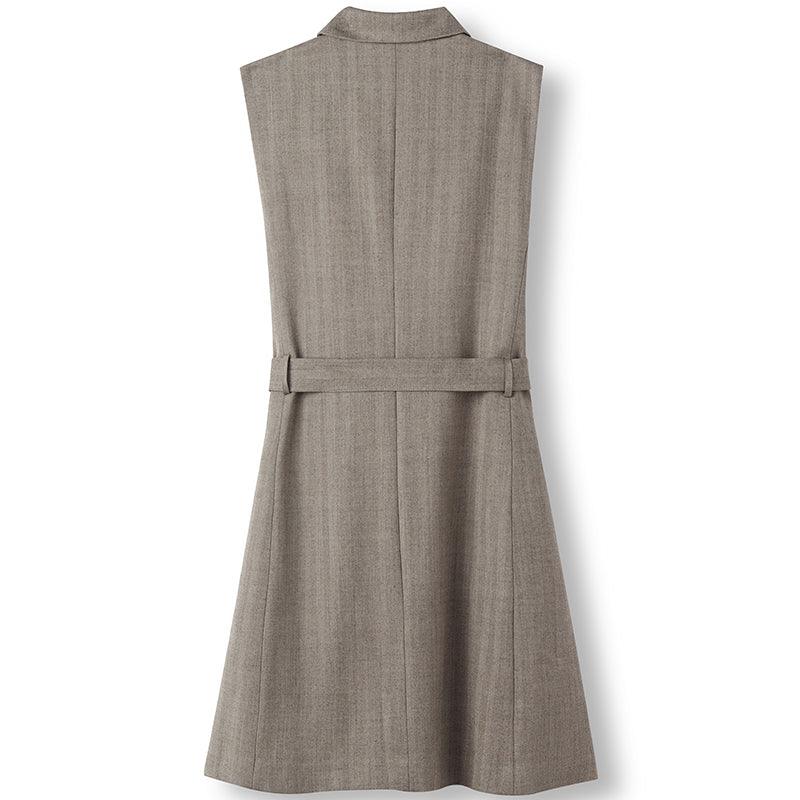 Grey Washable Woolen Vest GOELIA