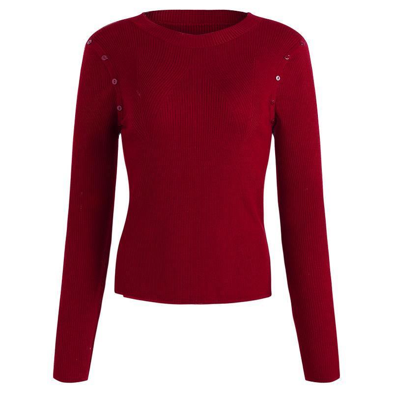 Detachable Sleeve Woolen Round Neck Sweater GOELIA