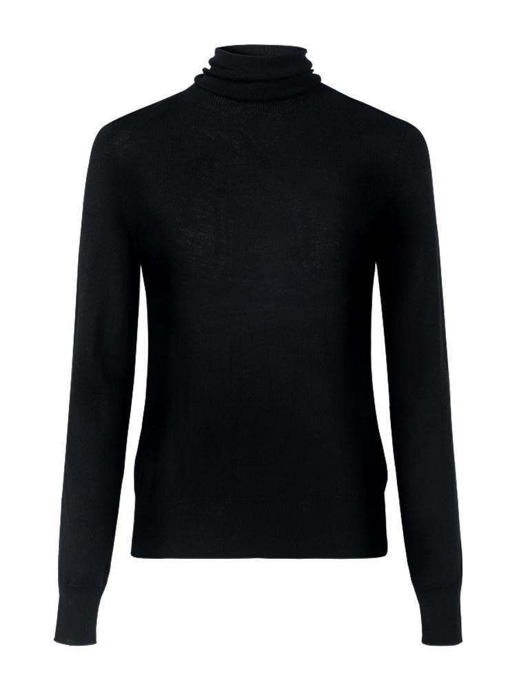 Machine Washable Wool Seamless Turtleneck Sweater GOELIA