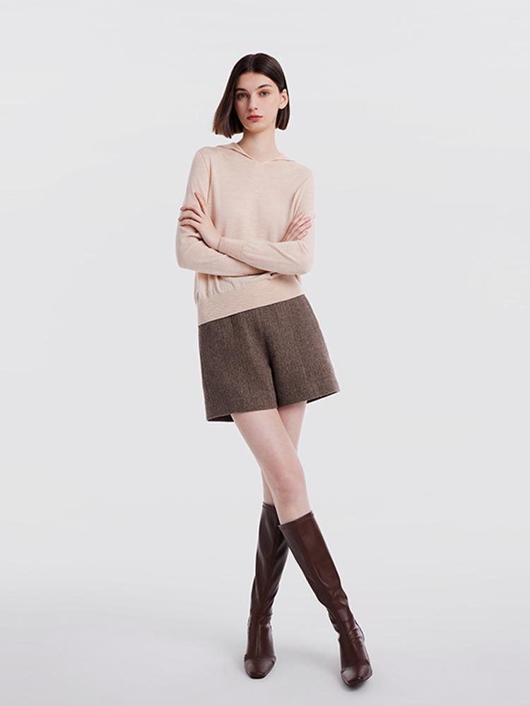 Seamless Hooded Wool Sweater GOELIA