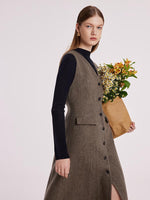 Washable Wool Vest Dress GOELIA