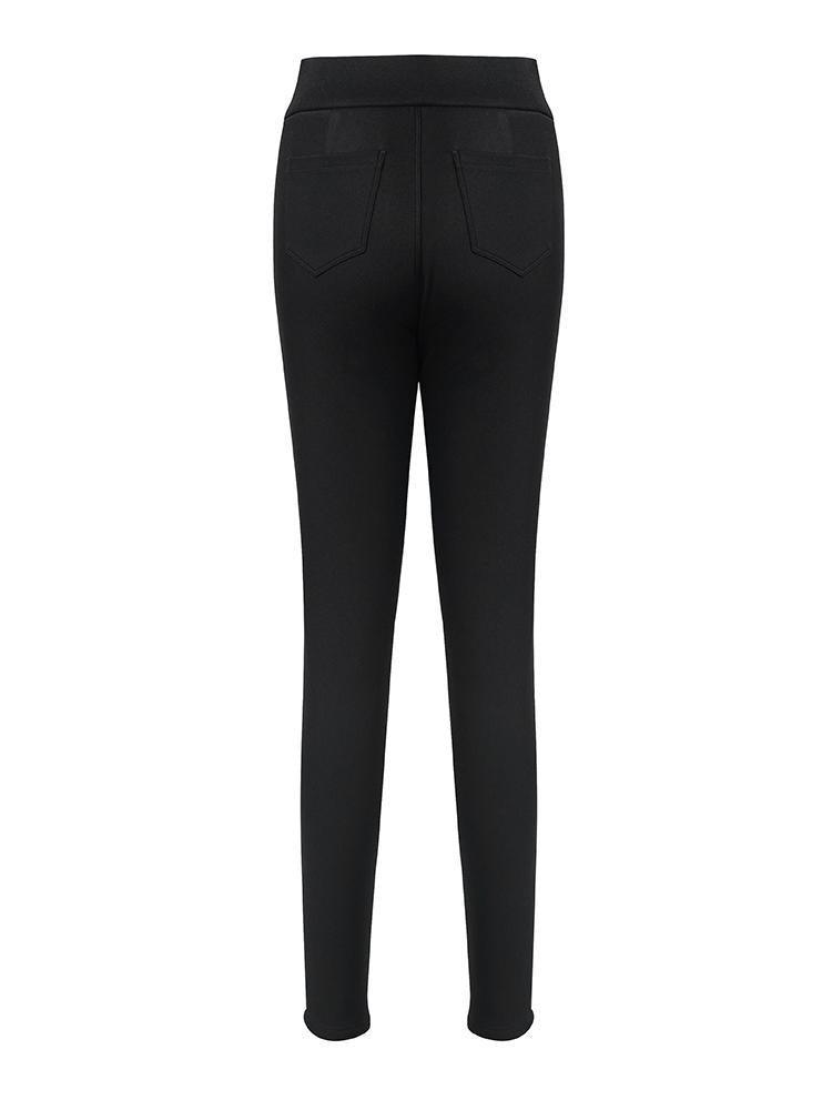 Black Goose Down Full Length Tapered Pants GOELIA