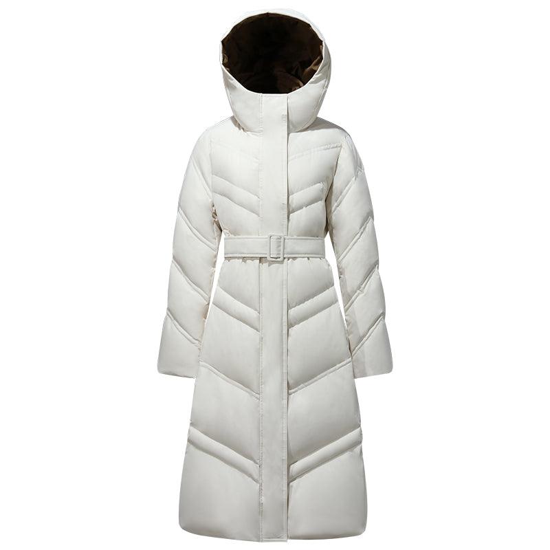 Hooded Slim Goose Down Overcoat GOELIA