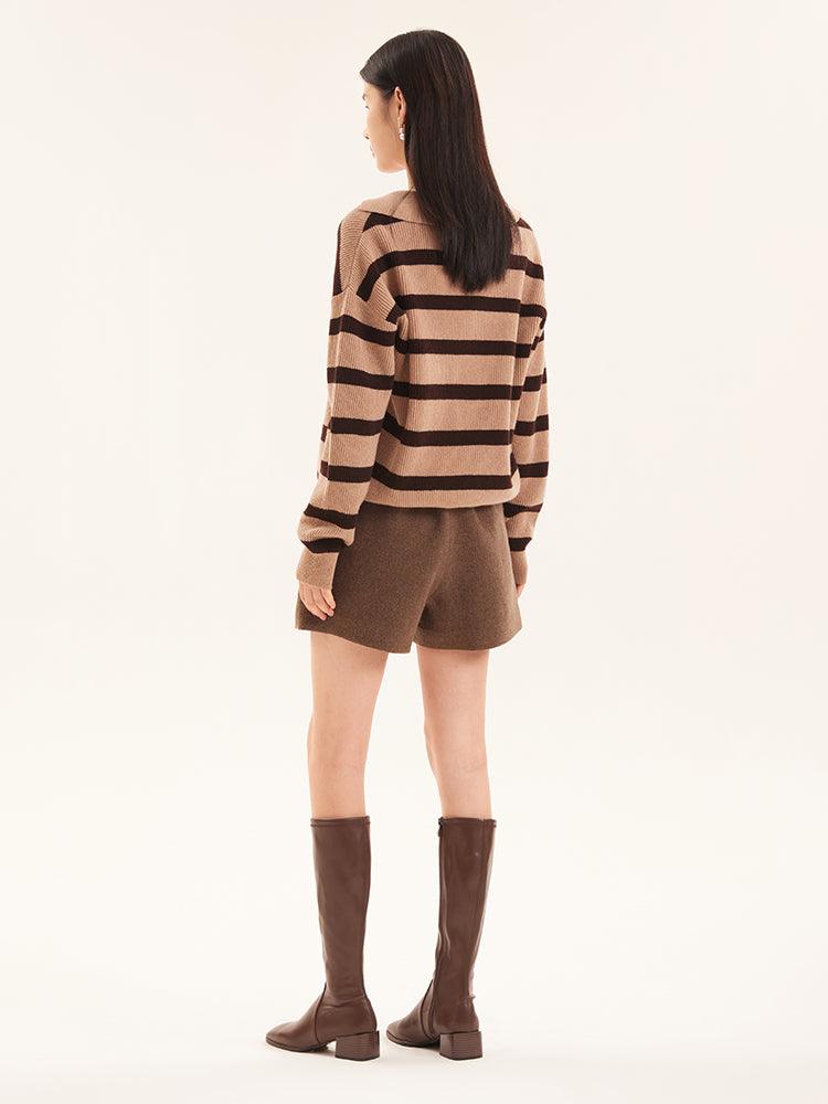 Black&Brown Stripe Wool  Sweater GOELIA