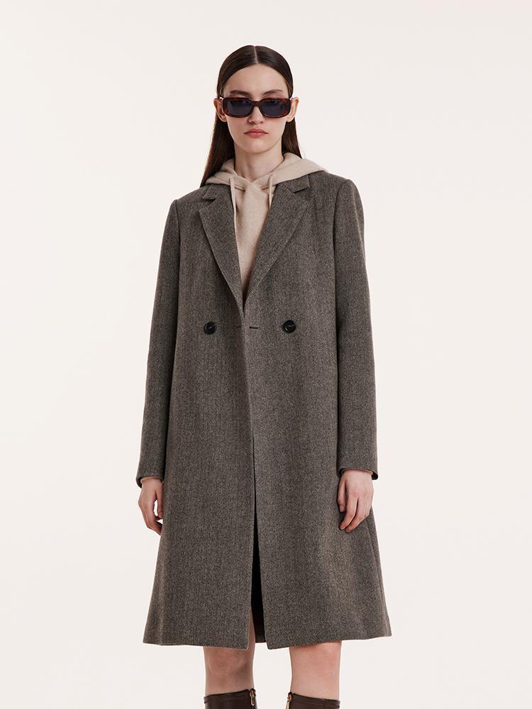 Washable Wool Notched Lapel Coat GOELIA