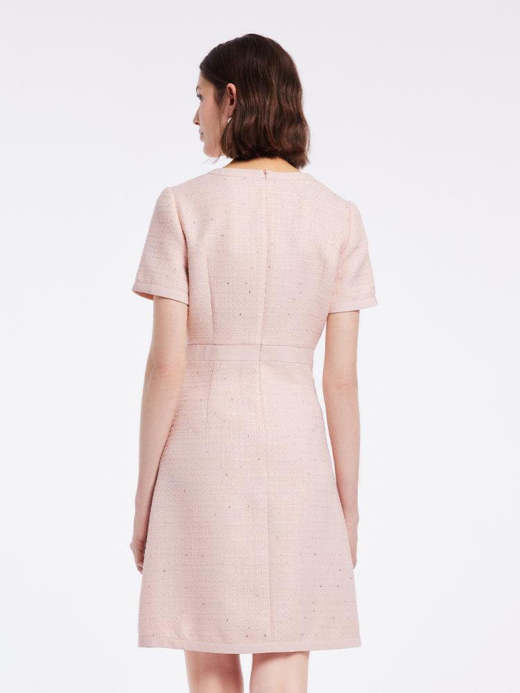 Light Pink Waist-Skimming Dress GOELIA