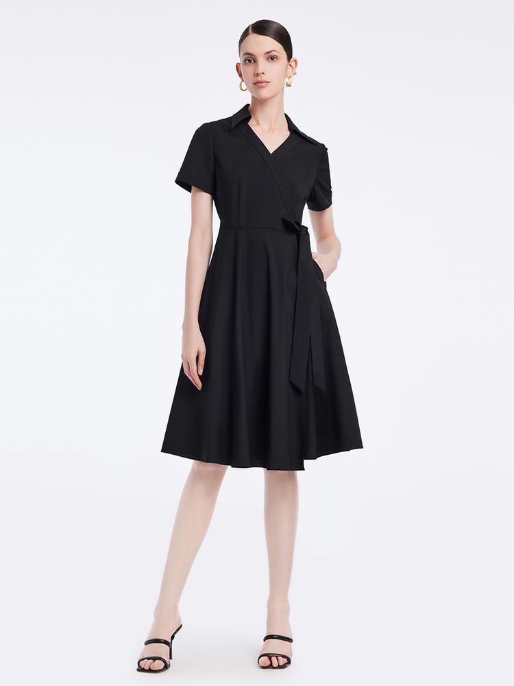 Shirt Neck Wrap-around Dress GOELIA