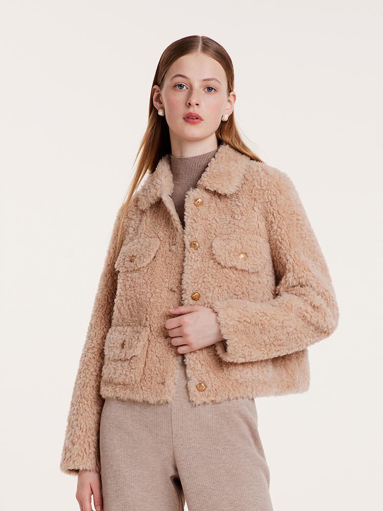 Beige Pure Wool Short Jacket