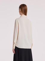 Ivory Shirt With Small Bow Tie GOELIA