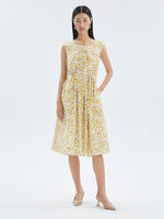 Silk and Cotton Printed A-line Dress GOELIA