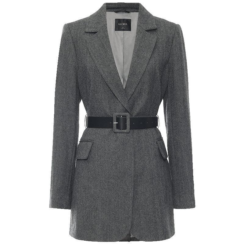 One Button Slim Washable Woolen Blazer GOELIA