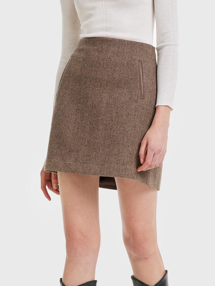 Washable Wool A-line Skirt GOELIA