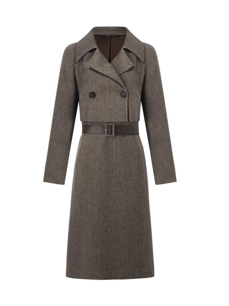 Washable Wool Crop Jacket And Vest Dress Suit GOELIA