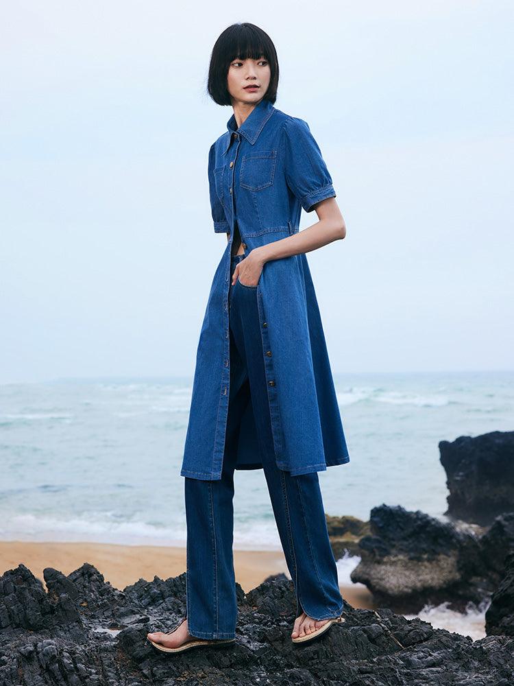 Tencel Denim Shirt Dress GOELIA