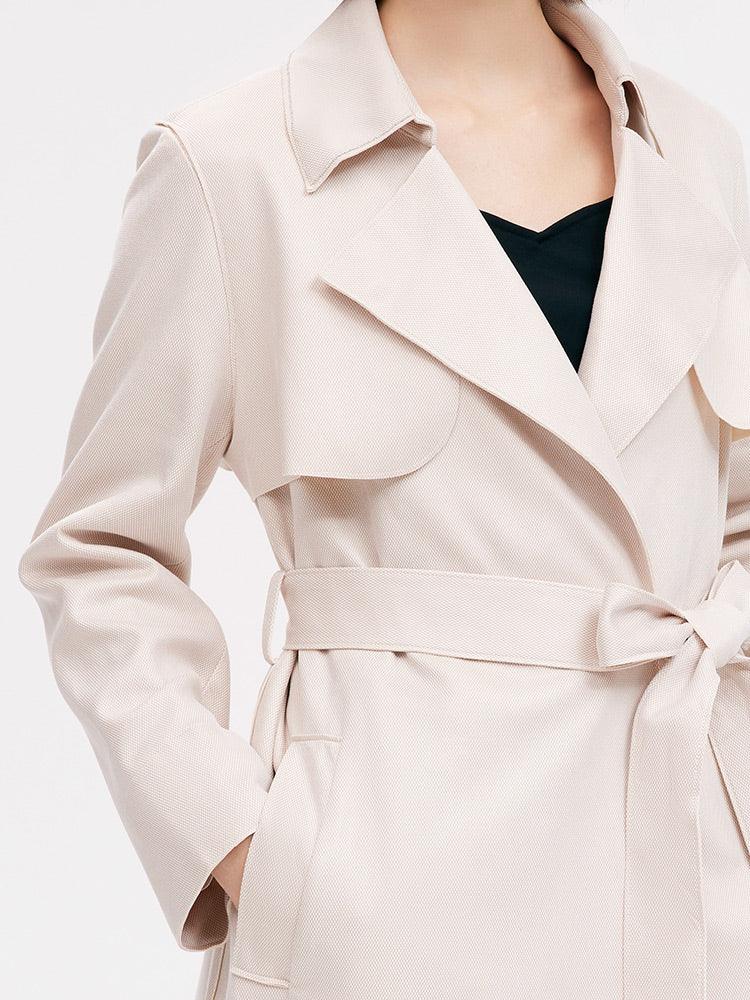 Beige Suedette Trench Coat GOELIA