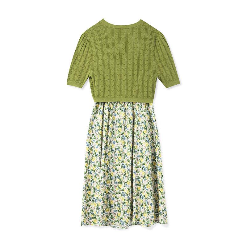 Green Floral Dress Suit GOELIA