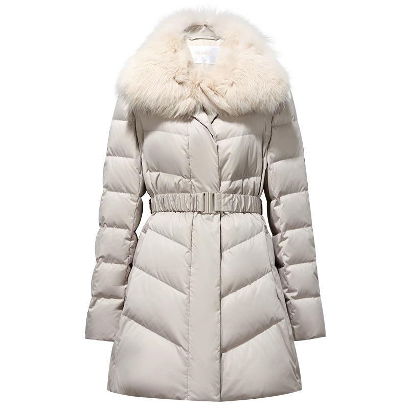 Fox Fur Collar Goose Down Jacket GOELIA