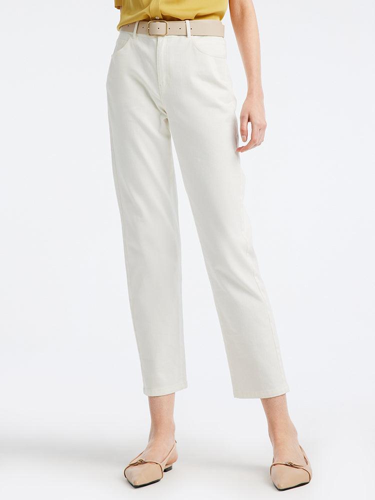 Slim Straight White Jeans GOELIA