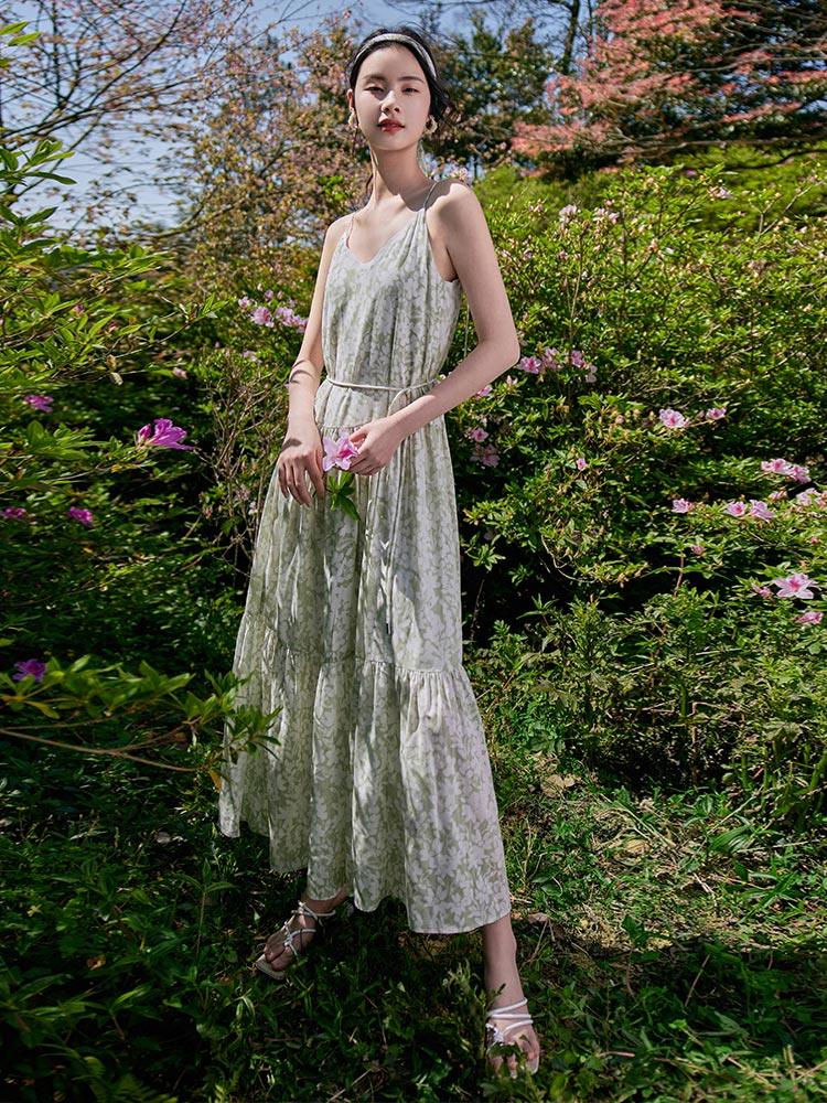 16 Momme Printed Silk Slip Dress