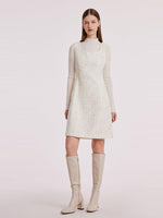 A-Line Sleeveless Tweed Dress GOELIA
