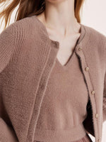 Tulle Patchwork Vest Dress And Cardigan Two-Piece Set GOELIA