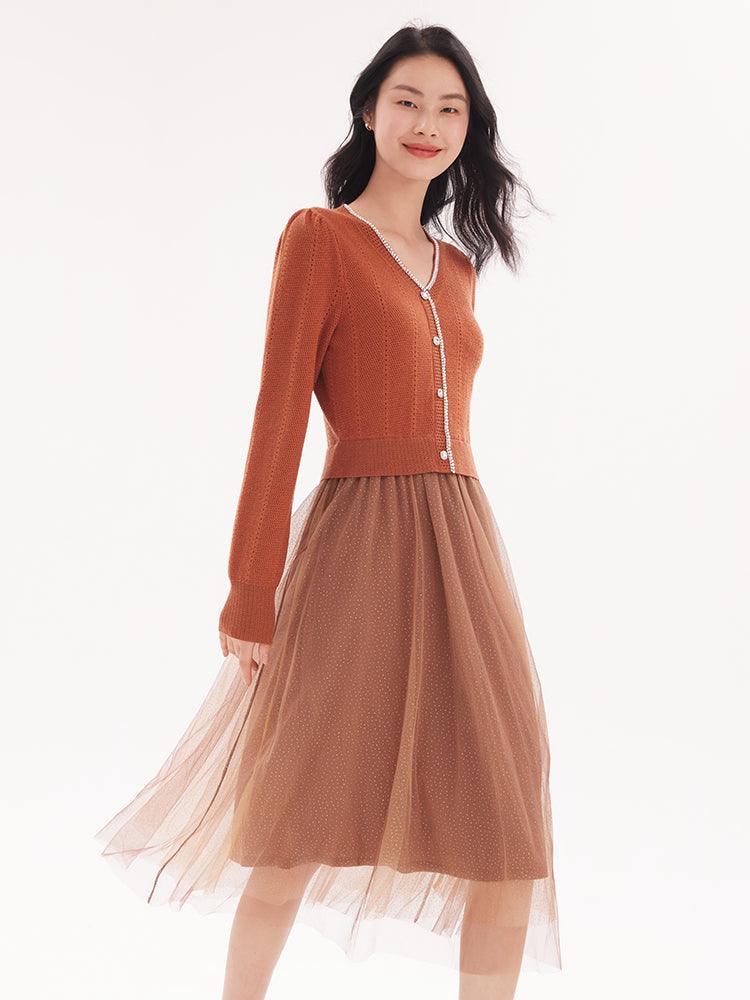 Tencel Wool Double-Layer Dress GOELIA