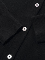 Black Pure Cashmere Round Neck Cardigan GOELIA