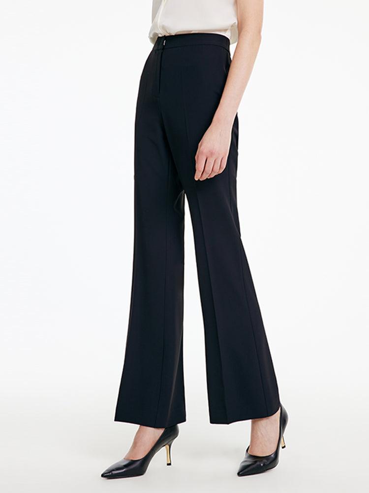 Black Micro-Flare Trousers GOELIA