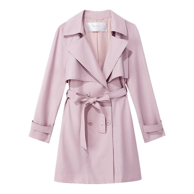 Candy Color Worsted Woolen Mid-length Trench Coat GOELIA