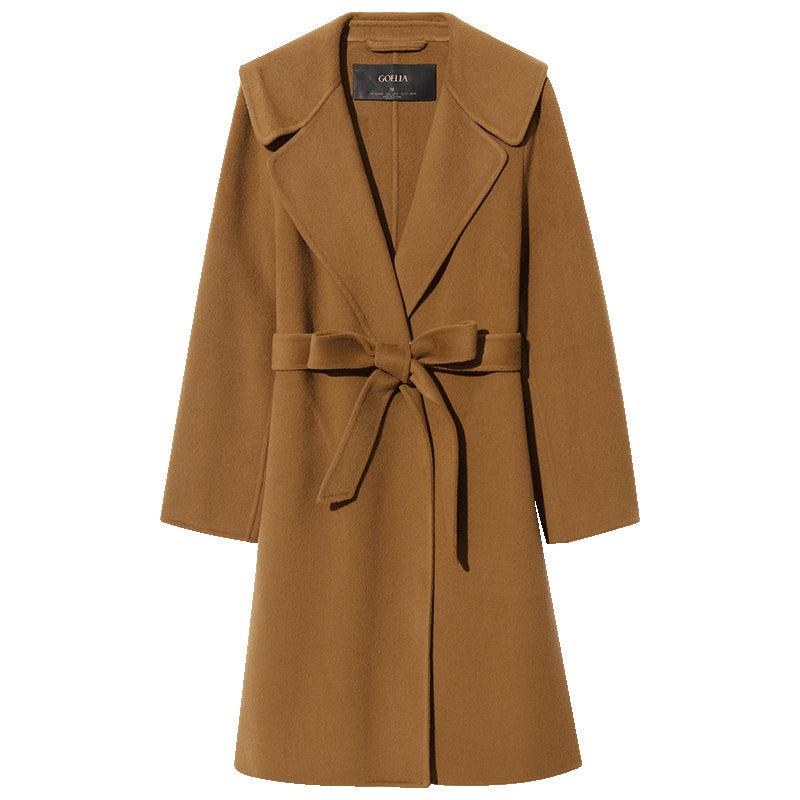 Mid-Length Full Wool Double Woolen Coat GOELIA