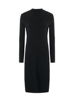 Black Pure Wool Mock Neck Knit Dress GOELIA