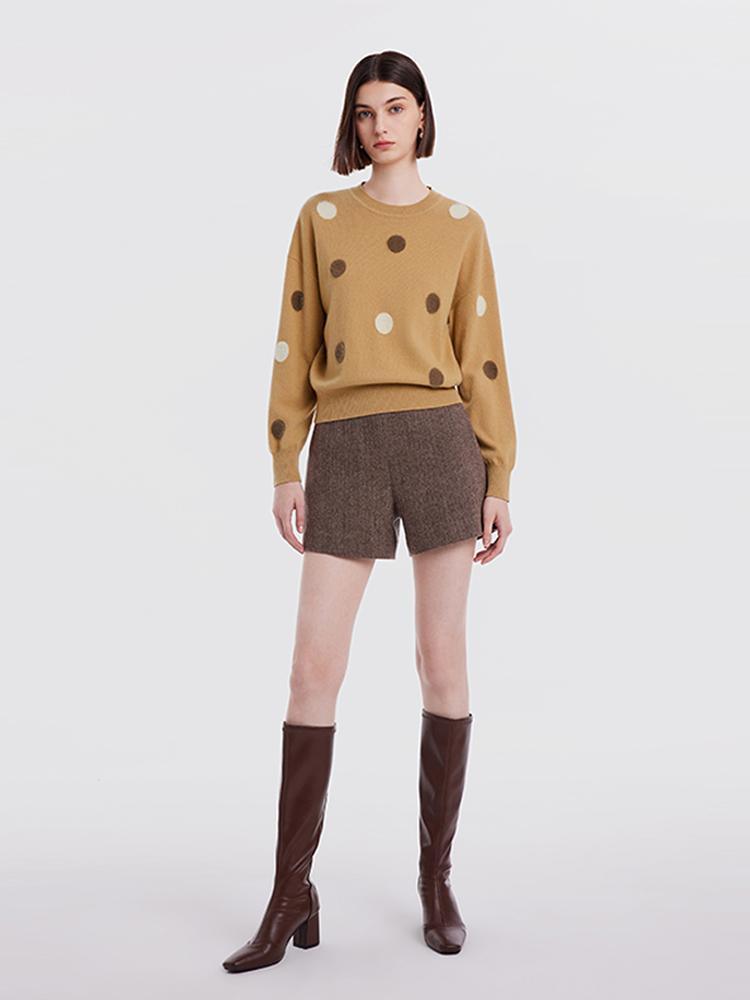 Polka Dots Woolen Jacquard Sweater GOELIA