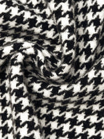 Washable Wool Houndstooth Coat With Belt GOELIA