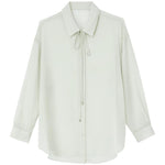 Green Silk Oversized Sheer Shirt GOELIA
