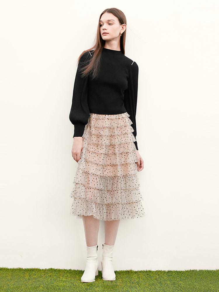 Mesh wrinkle skirt GOELIA