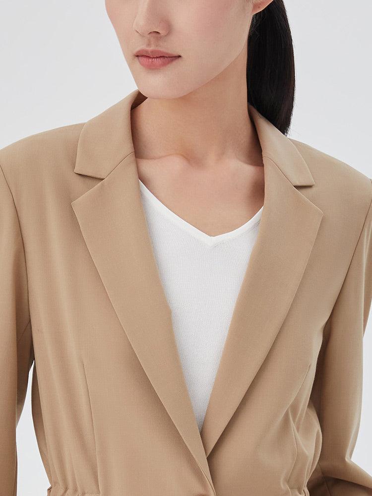 Silk Wool Ruffle Design Blazer GOELIA