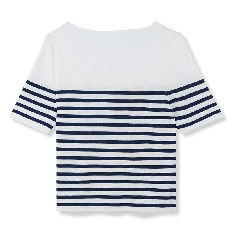 Blue And White Striped Skinny Jersey GOELIA