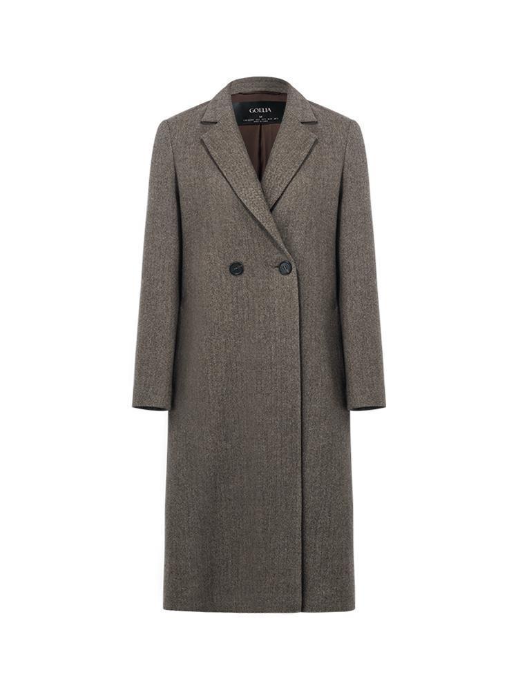 Washable Wool Notched Lapel Coat GOELIA