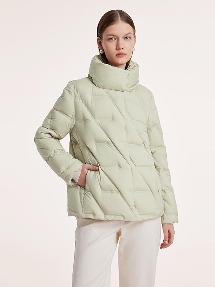 Green Stand Collar Goose Down Garment GOELIA