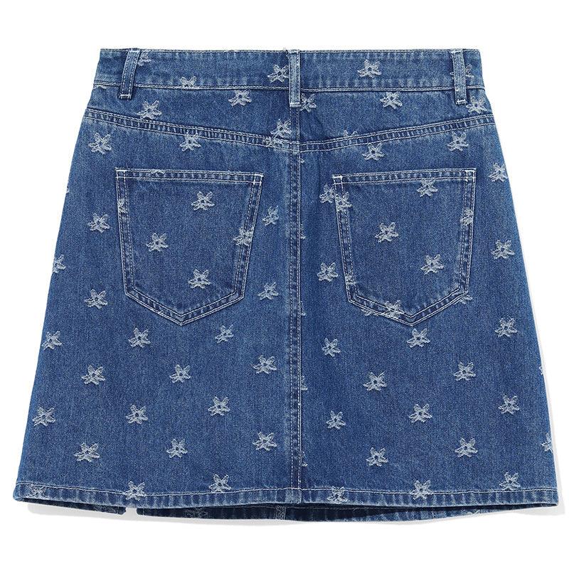 Jacquard Denim Skirt GOELIA