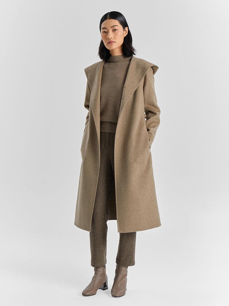 Pure Cashmere Fox Fur Waistcoat Two-piece Coat GOELIA