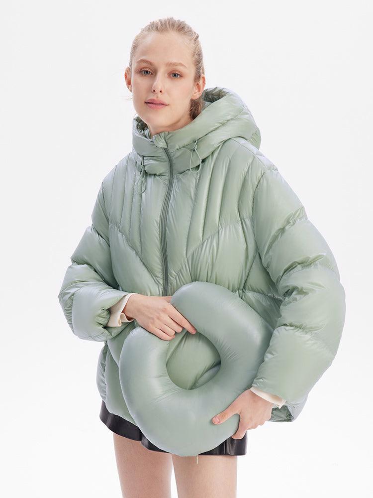 Green Goose Down Crop Puffer GOELIA