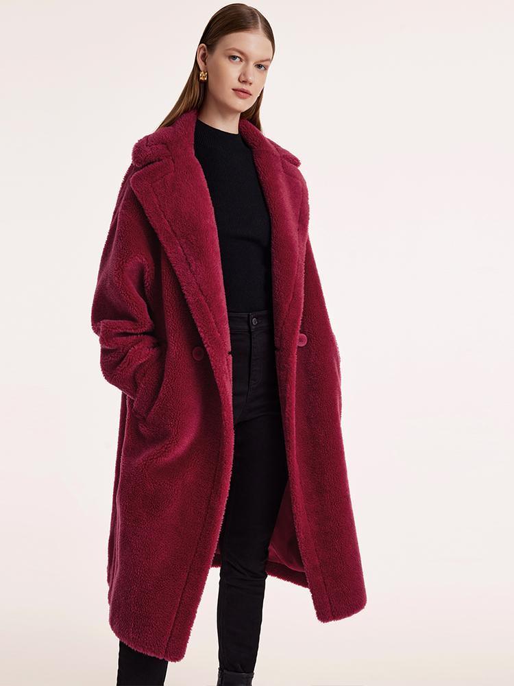 Teddy Lamb Wool Lapel Oversized Coat GOELIA