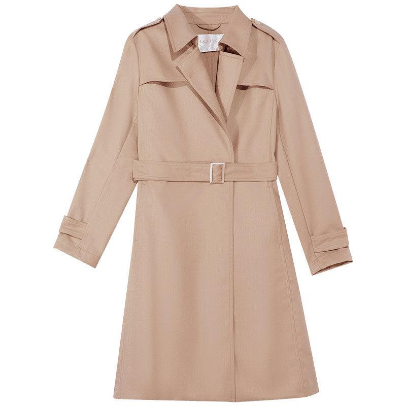 Worsted Wool Trench Coat With Belt GOELIA