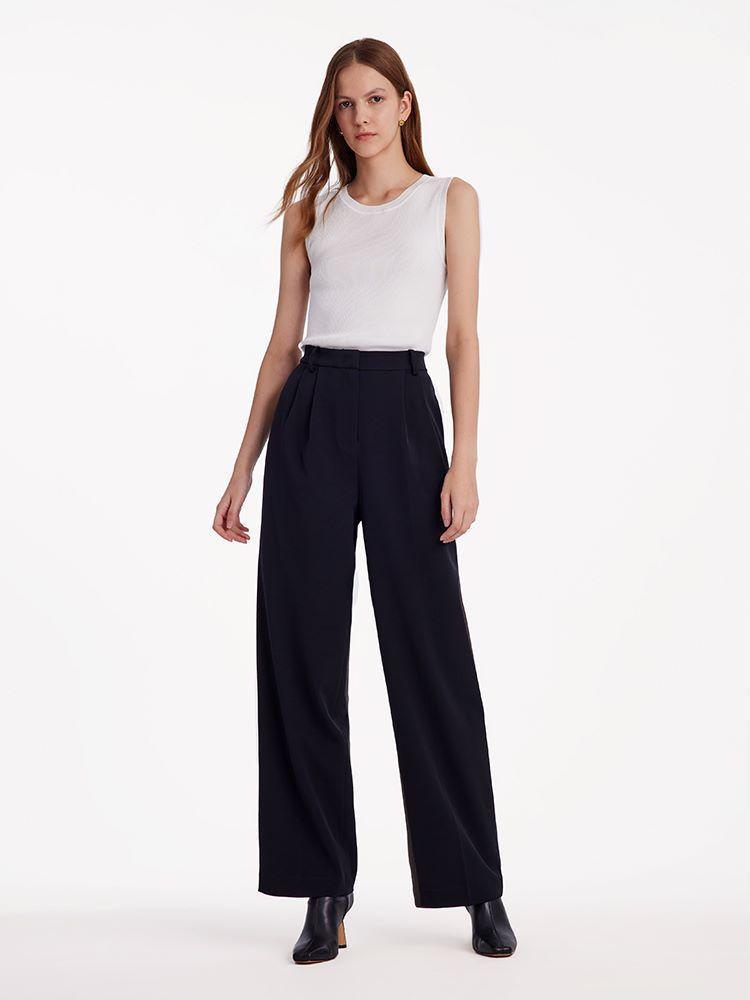 Acetate Straight Full Length Pants GOELIA