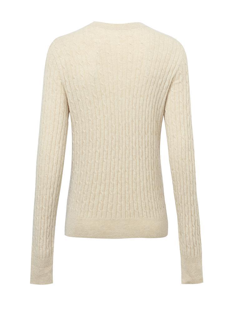 Pure Cashmere Seamless Cable Knit Sweater GOELIA