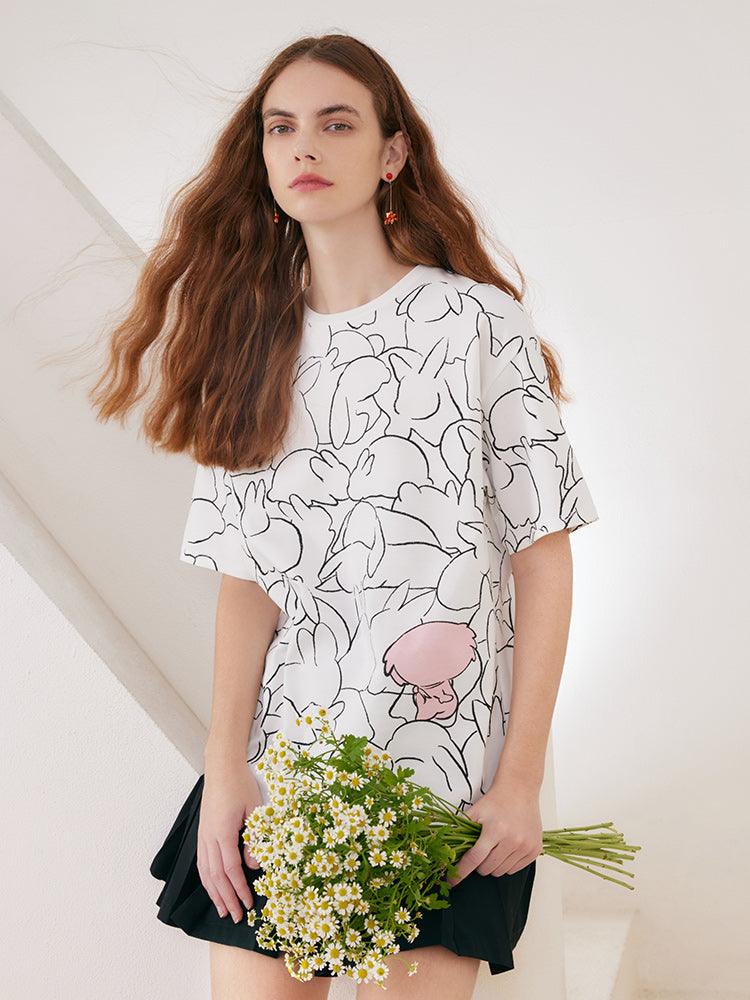 Oversized Floral Print T-shirt GOELIA