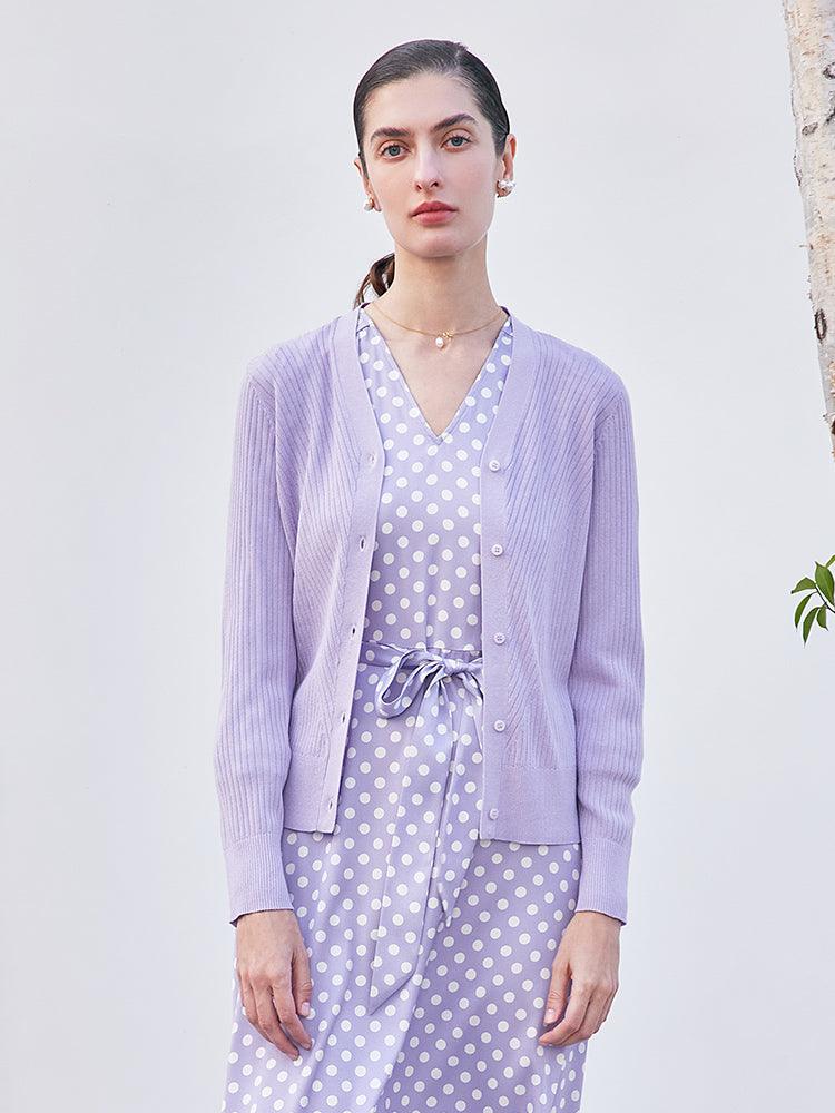 Purple Minimalist Cardigan GOELIA