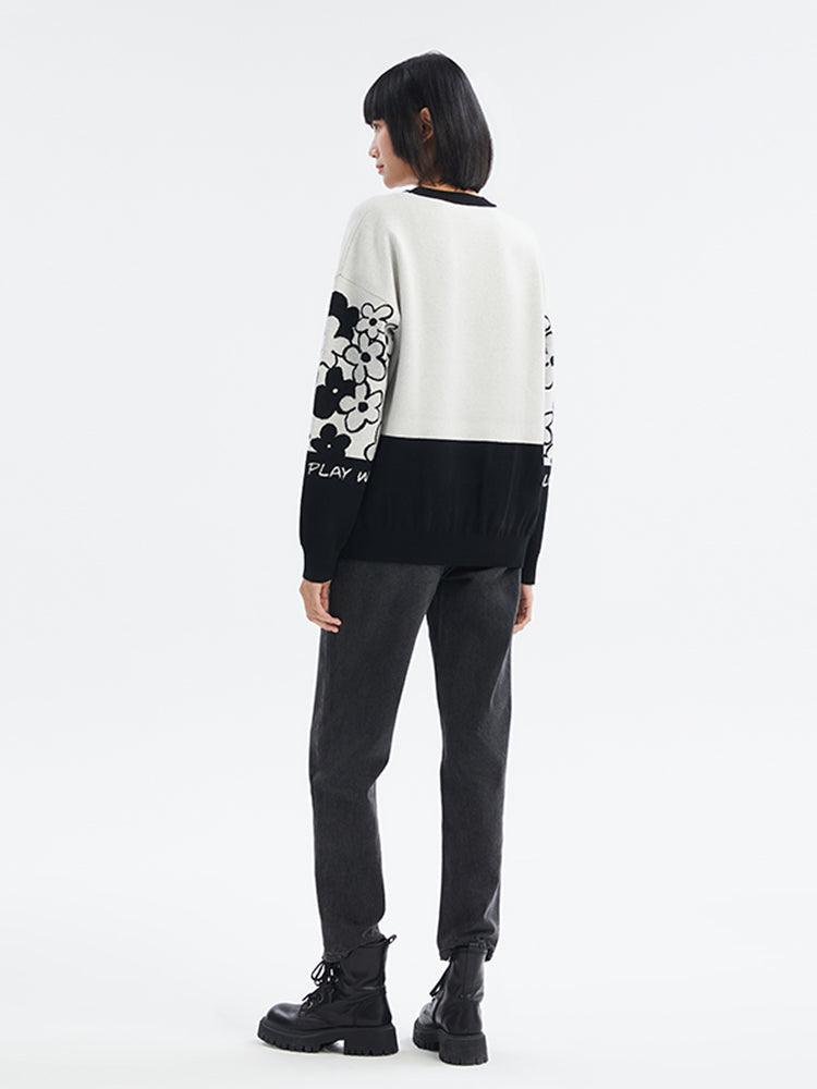 Tencel Woolen Jacquard Sweater GOELIA